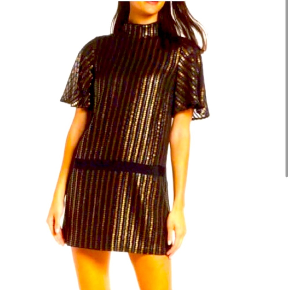 Black and Gold Mini Dress
